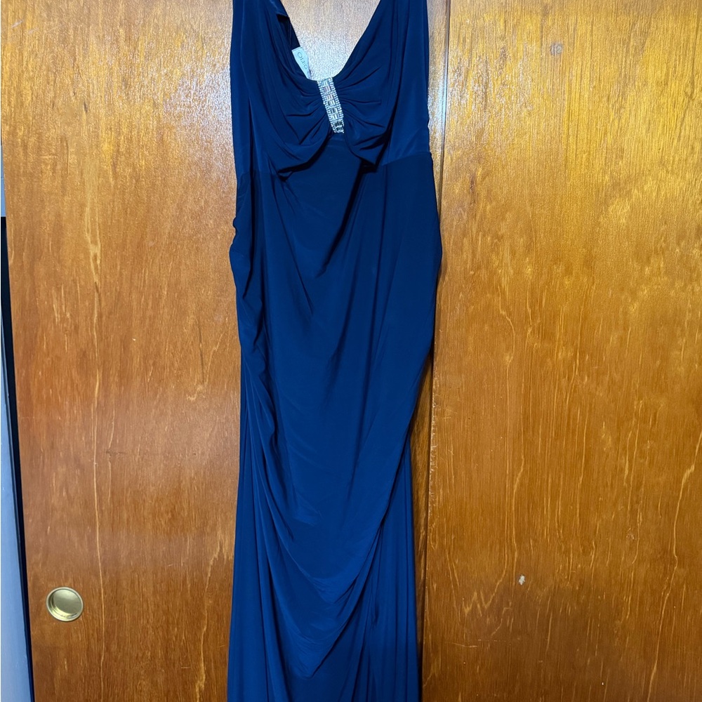 Oleg Cassini Deep Blue Maxi Dress